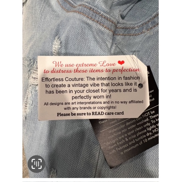 NWT heavily distressed denim jacket w/ Chanel Gray/Black scarf print in S/M - Picture 5 of 5